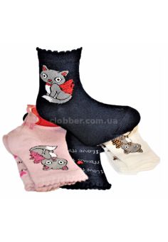 Носки для девочки с инкрустированным котиком